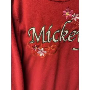 Vintage Disney Brand Women's Red‎ Size M Mickey Embroidered Applique Sweatshirt thumbnail 2