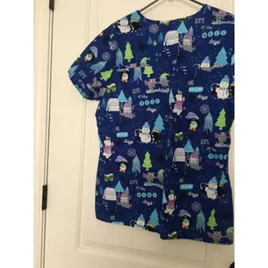 Scrubstar Women's Snow Trees Theme Scrub Top Nurse Medical 1pc Size Medium thumbnail 7