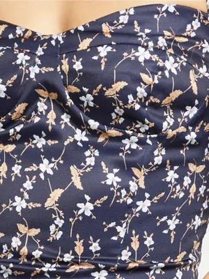 NWT few moda Cordelia Top size small S navy floral O.p.t Tibi tie shoulder tank thumbnail 5