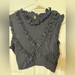 NWOT Women’s Zara knit‎ cropped top-L thumbnail 2