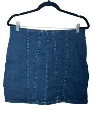 Free People We The Free Layla Denim Miniskirt Size 12 thumbnail 4