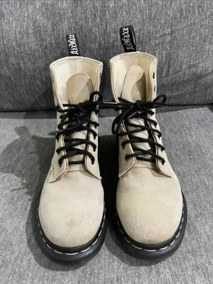 Dr. Martens Page Mix Canvas Combat Boots Size 8 thumbnail 4