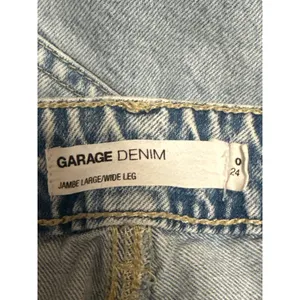 Garage Women's Blue High Rise Distressed Straight Wide Leg Denim Jeans Pants 0 thumbnail 4