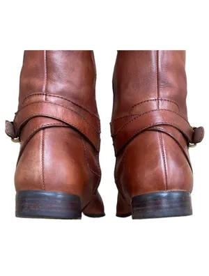 AVA & AIDEN All Leather Brown Zippered Knee High Fashion Riding Boots Sz 6 thumbnail 5