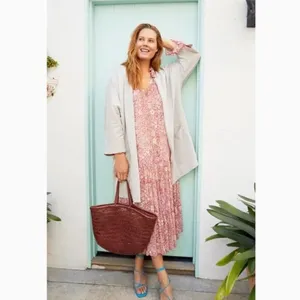 DONNI. • Anthropologie Sandwash Ribbed Sweater Coat cardigan jacket cream grey thumbnail 9