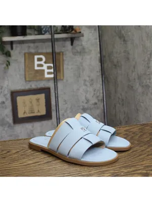 NWT Tommy Hilfiger Triple Strap Slide Open Toe Flat Sandals Light Denim Blue 7M thumbnail 8