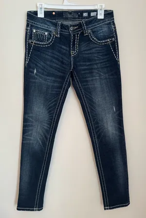 Miss Me Signature Skinny Jeans Women’s Size 28 x 31 JS5016S2 Dark Wash Stretch thumbnail 1