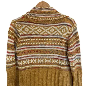 Bohemian Longline Knit Cardigan With Fringe Tassel Hem Southwestern Aztec Print thumbnail 8