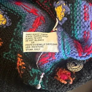 Vintage L.L. Bean Colorful Geometric Knit Cardigan Sz L thumbnail 4