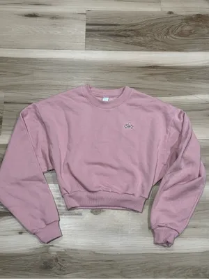 Alo Cropped Accolade Crewneck Sweatshirt Candy Heart Pink Women’s XS thumbnail 2