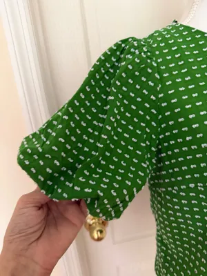Kate Spade New York x Target Green Dot Puff Sleeve Blouse, Sz S thumbnail 3