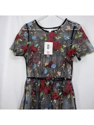 LuLaRoe Deanne II Floral Embroidered Maxi Dress M NWT thumbnail 2