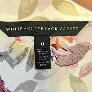 1210 | White House Black Market‎ Floral Puff Sleeve V-Neck Blouse Ivory Women 0 thumbnail 5