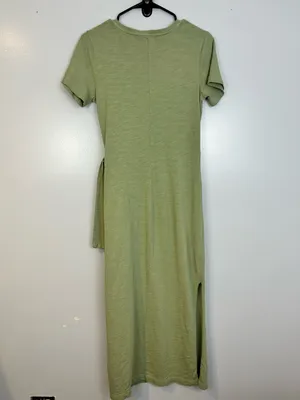 Nation LTD Lavi Tie Front Sage Green Cotton Maxi T-Shirt Dress Size XS thumbnail 7