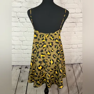 Show Me Your‎ Mumu Bella Mini Dress Golden Graham Animal Print Lined Size XS thumbnail 4