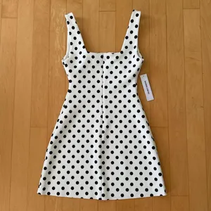 Princess Polly bombshell white polka dot mini dress  thumbnail 3