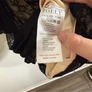 Oh Polly Tell Me More Black Lace Ruched Mini Dress Long Sleeve Puff Shoulders 8 thumbnail 5