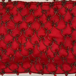 Eye Ful Bag Handbag Purse Red Metal Beaded Party Dressy Small Handbag NEW thumbnail 9