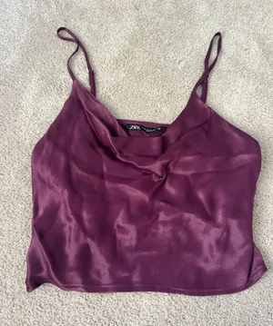 Zara Cowl Neck Satin Top | Size XS thumbnail 1