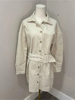 12th‎ tribe corduroy jacket-dress Medium Cream White thumbnail 2