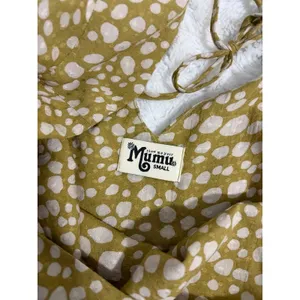 Show Me Your Mumu Chartreuse Yellow Dotted Back Tie Babydoll Boho Mini Dress S thumbnail 4