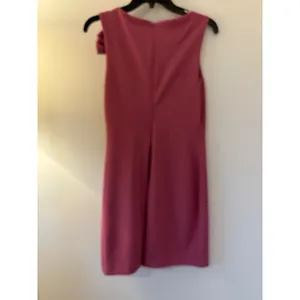 Betsey Johnson Pink Bow Shoulder Sheath Dress Sleeveless Asymmetrical Seam 2 thumbnail 3