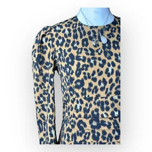 Bardot Ada Leopard Mini Dress Fitted Pleated Ruffled‎ Size S thumbnail 5