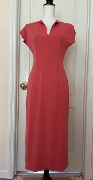 Handmade New Woman’s 100% Viscose Orange Long Dress, Sz S/M thumbnail 2