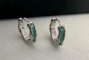 Green Ripple Small Hoop Earrings for Men Women Streetwear Hip Hop Unisex Style thumbnail 2