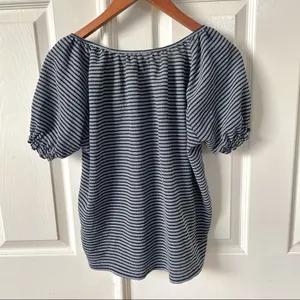 Madewell Texture and Thread striped peasant top thumbnail 4