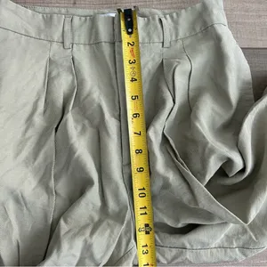 Zara High Rise Pleated Front Wide Leg Lyocell Light Sage Green Trouser Pants M thumbnail 7