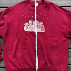Vintage Jerzees Snowman Christmas Winter Crewneck size 2XL Made in‎ USA Cute thumbnail 3