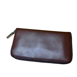 Tory Burch Robinson Dark Brown Saffiano Leather Zip Around Continental Wallet thumbnail 2