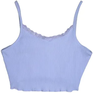 Ribbed Crop Top Tank Lilac Lavender Purple Size Small thumbnail 3