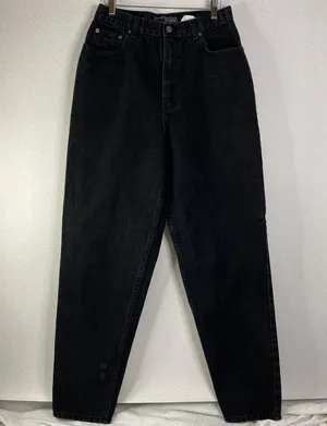 Route 66 Jeans Womens Black Relaxed Fit High Waist Denim Pants Casual *FLAW* GUC thumbnail 1