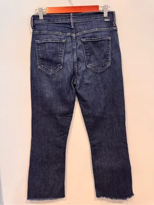 MOTHER The Insider Crop Step Fray Jeans - Dark Wash 29 thumbnail 6