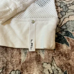 Ralph Lauren LRL Sweater Womens Large White Pullover Hoodie Thermal Waffle Knit thumbnail 5