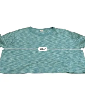 Aritzia Sunday Best Blue Green Space Dye Long Sleeve Cropped Top‎ Sz L thumbnail 6