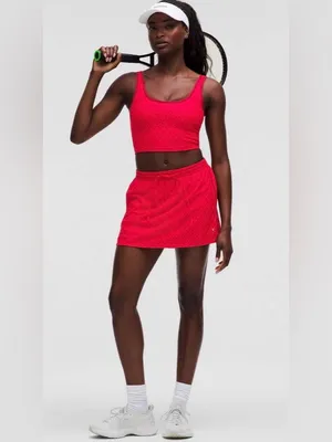Lululemon NWT Textured Mesh Tennis Tank Top Med Support B/C Cup Red Size XL thumbnail 5