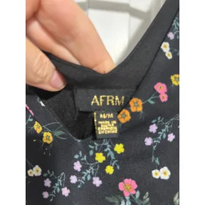 AFRM Midi Dress Wildflower Floral Black Mesh V-Neck Bodycon Size M Aesthetic thumbnail 6