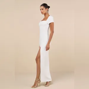 LULU’S Magnificent Impression White Square Neck Short Sleeve Maxi Dress thumbnail 6
