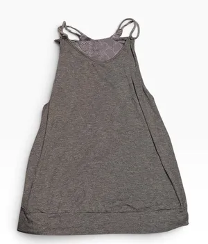 Alo Yoga Tank Top Built-in Sports Bra Heathered Grey Snakeskin Print Small thumbnail 1