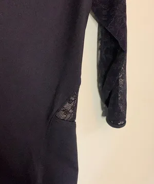 Mirella black long lace sleeve leotard M thumbnail 3