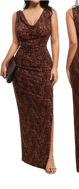 Popilush Amazon Shapewear Dress leopard Brown Size L thumbnail 1