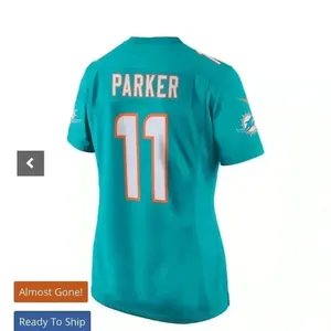 NWOT Women's Nike DeVante Parker 11 Aqua Miami Dolphins New 2018 Game Jersey M thumbnail 2