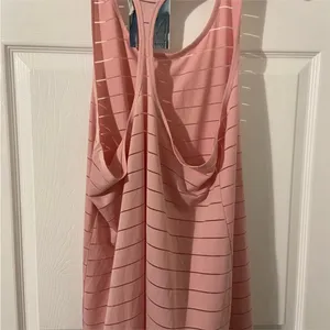Athletic Pink Striped‎ Mesh Racerback Tank Top Size XL thumbnail 2