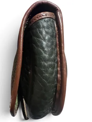 Vintage Dooney & Bourke All-Weather Leather coin purse in fir green and Britis thumbnail 5