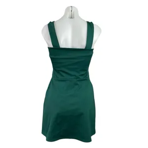 Reformation Daria Ecomove Green Sleeveless Slit Square Neck Mini Bodycon Dress M thumbnail 3