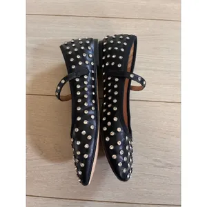 Flashy Black Rhinestone Embellished Mary Jane Pointed Toe Flats Size 8.5 thumbnail 4