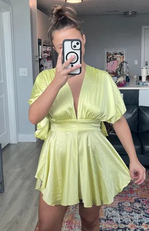 Boutique silk yellow romper thumbnail 2